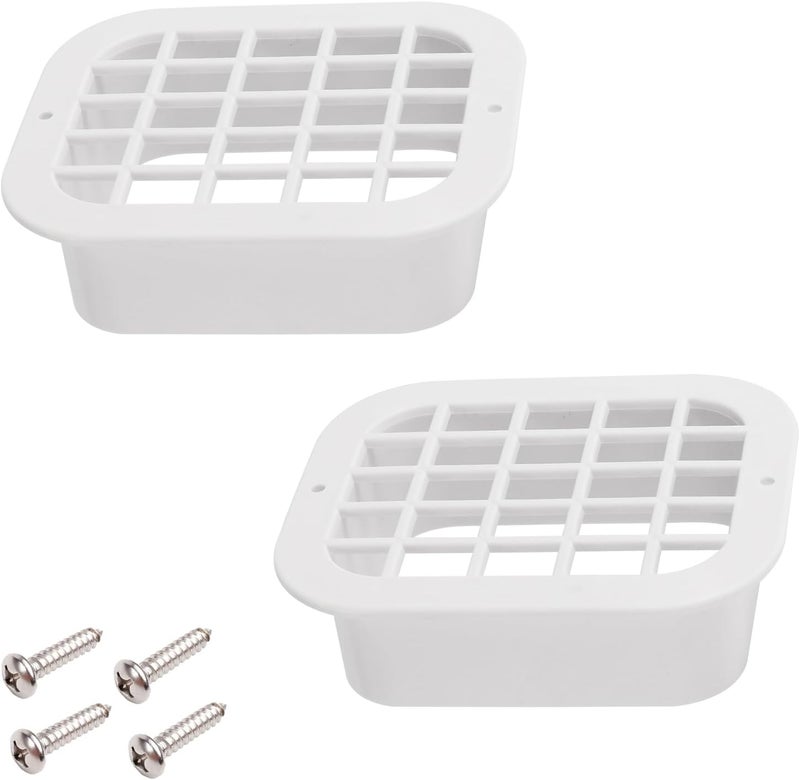 VYH 3" x 4" rain Gutter downspout Drop Outlet with Filter, for K Style Rain Gutter Downspout Drop Outlet (White,2 Pack) - Image 1